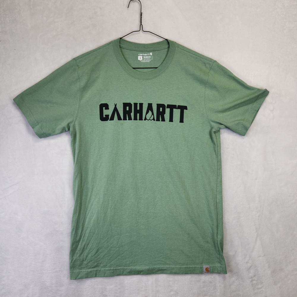 Carhartt Mens Relaxed‎ Fit Graphic Logo T-Shirt Sage Green Heather Medium
